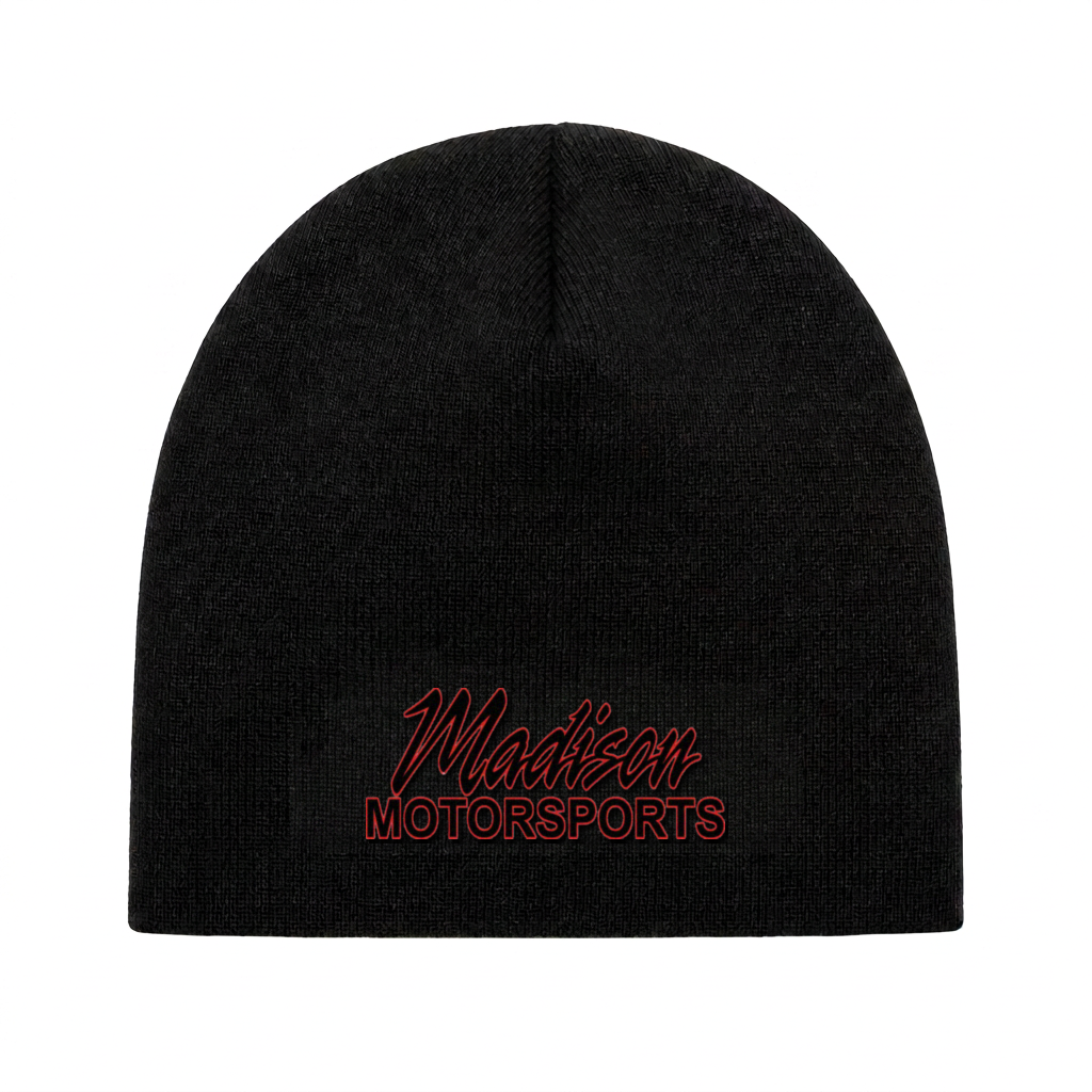 Black Madison Motorsports knit beanie